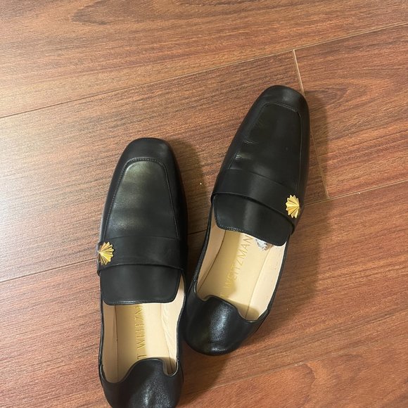 Stuart Weitzman Shoes - Stuart Weitzman, Wylie Star Loafer, Black, DSN - Dress Nappa, 38.5, 8B, Black